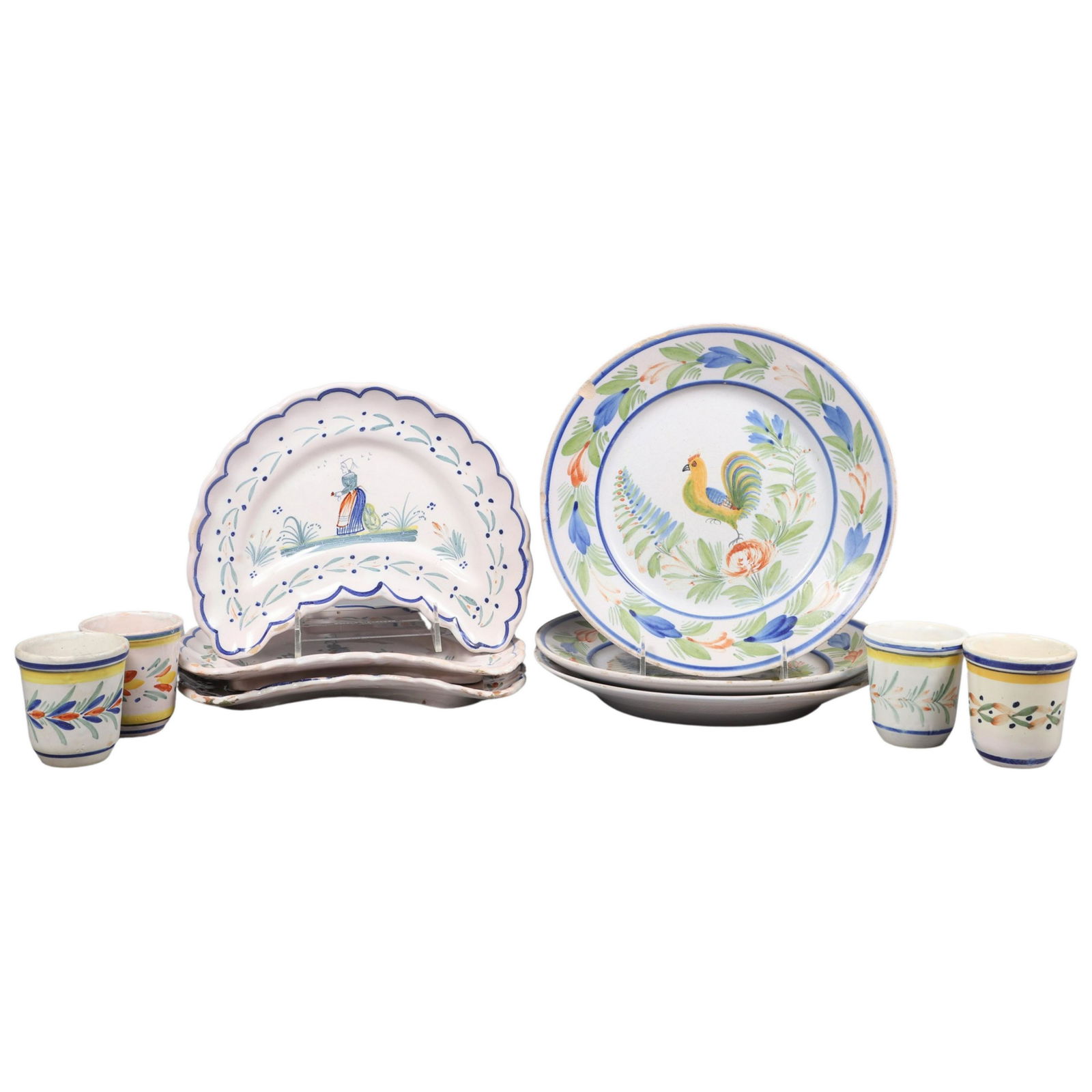 (10) Pcs Henriot Quimper Pottery (1 of 7)