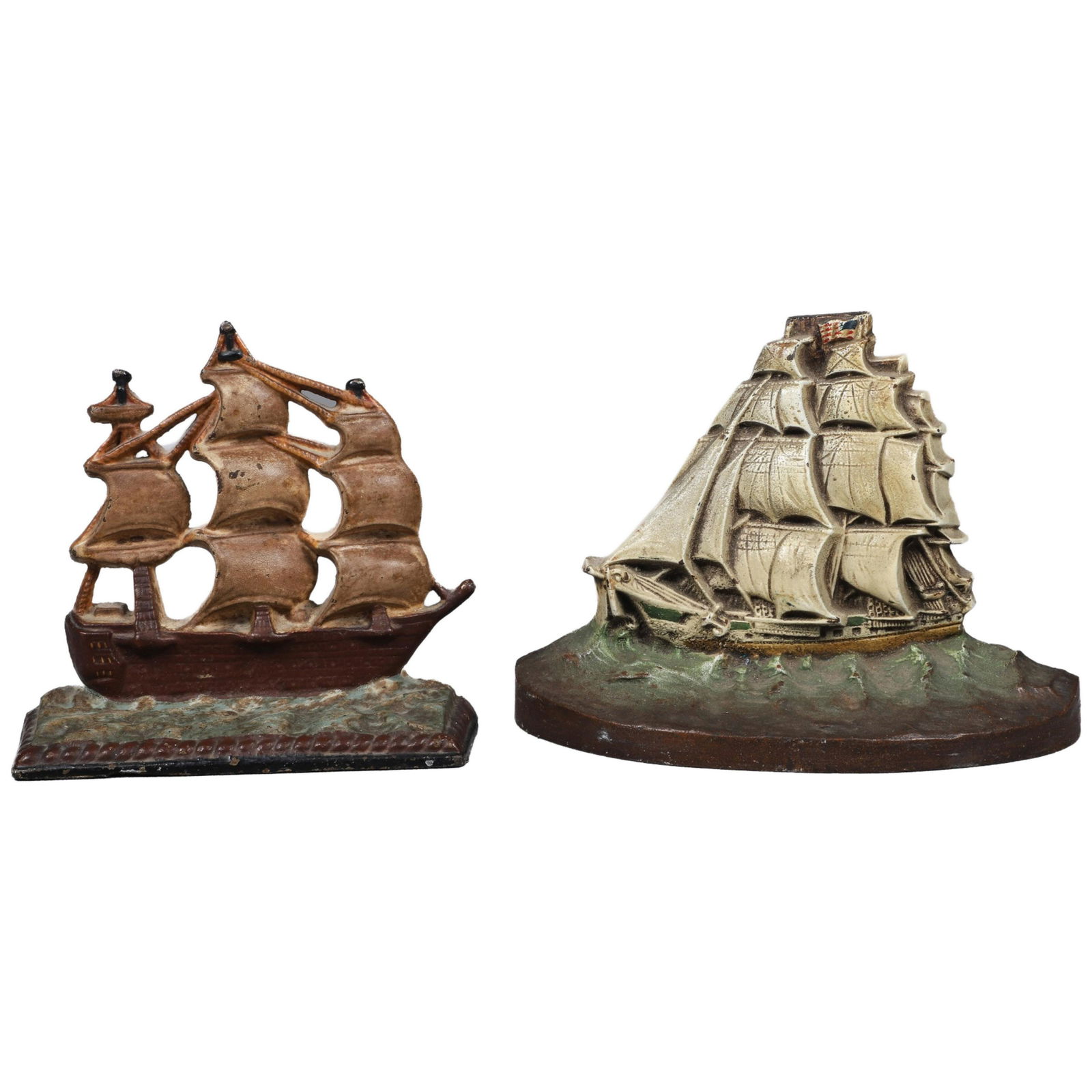 (2) Cast Iron Doorstops - Sailing Ships (1 of 3)