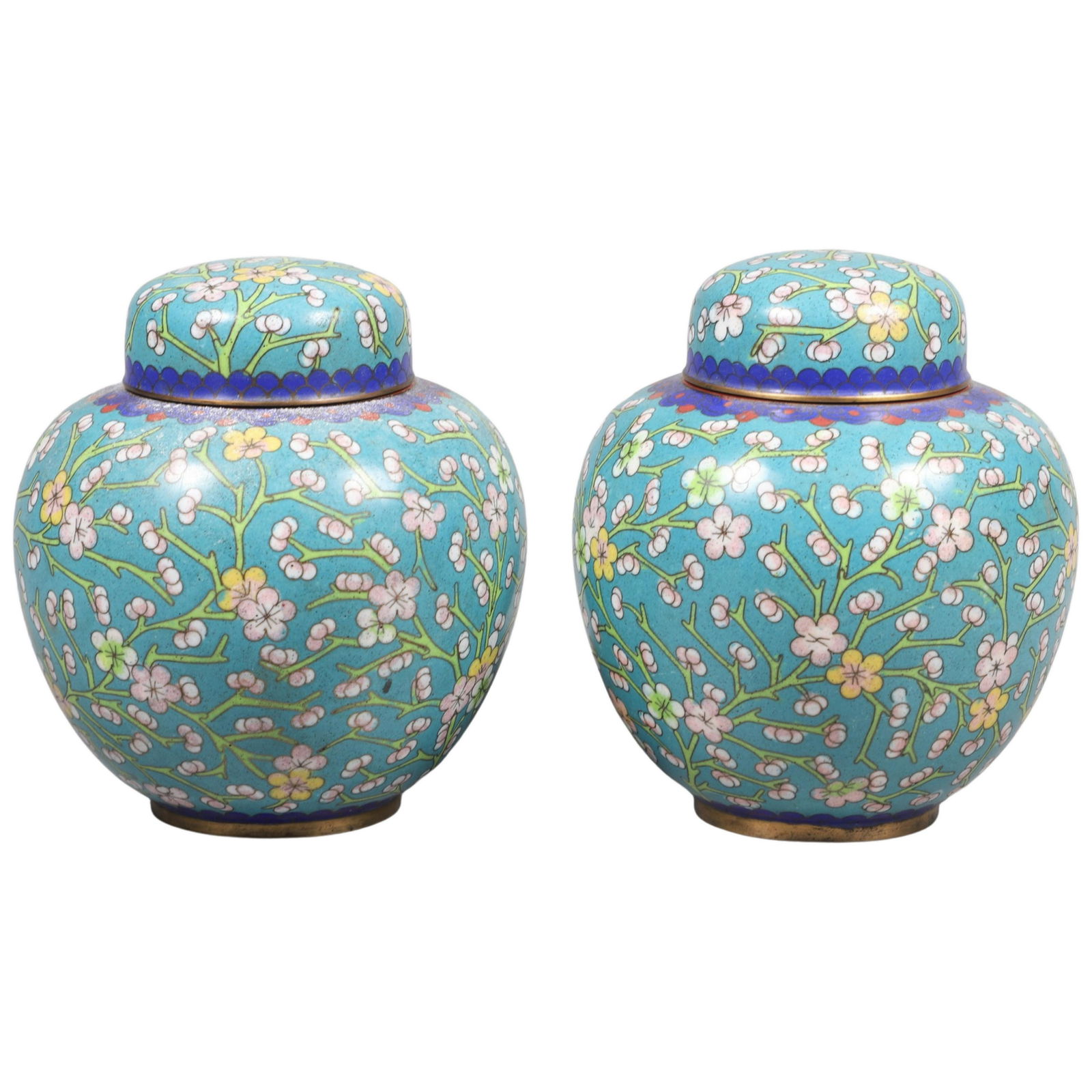 Pair of Chinese Cloisonne Covered Jars (1 of 3)