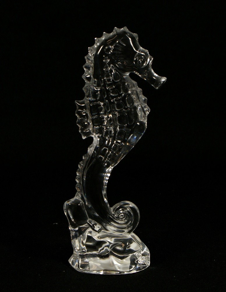 Waterford lead crystal seahorse figurine, 7 1/4" t: Waterford lead crystal seahorse figurine, 7 1/4" tall