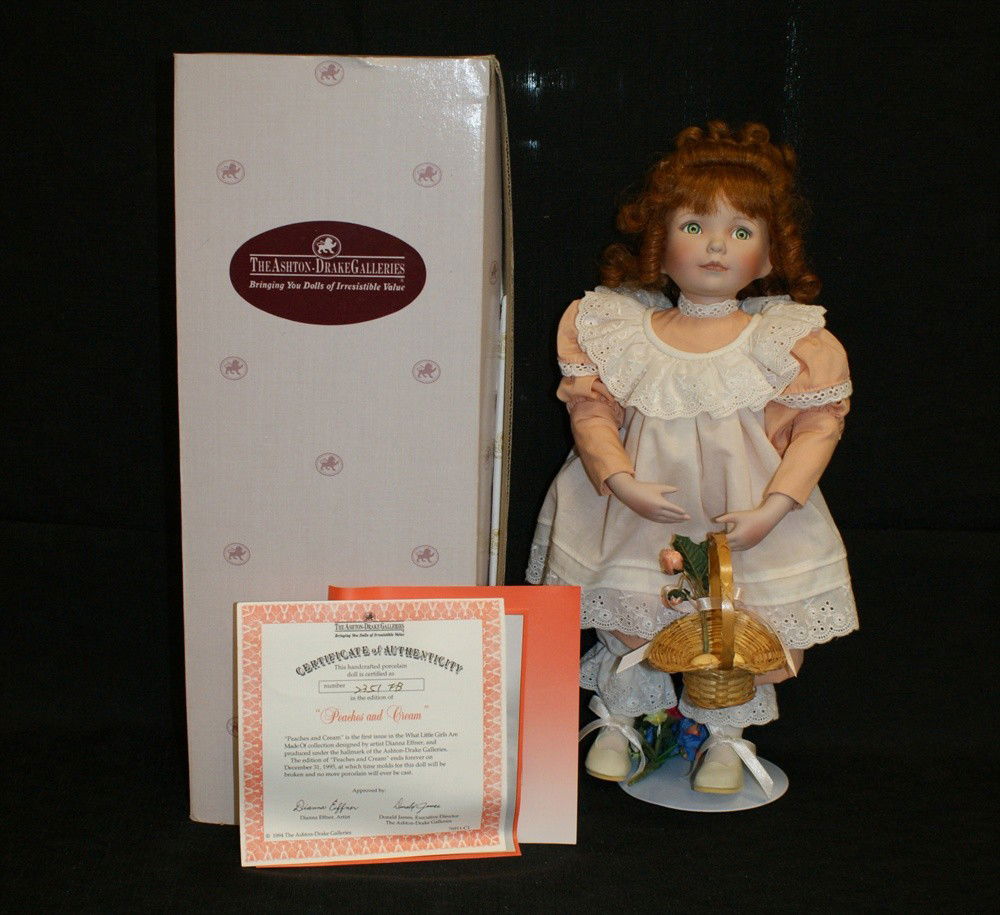 Ashton Drake Galleries, "Peaches and Cream", with: Ashton Drake Galleries, "Peaches and Cream", with box and COA.