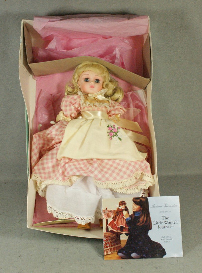 Madame Alexander, "Amy," Little Women Journals Pla: Madame Alexander, "Amy," Little Women Journals Play Doll Collection, with box & stand, top & bottom of doll detached