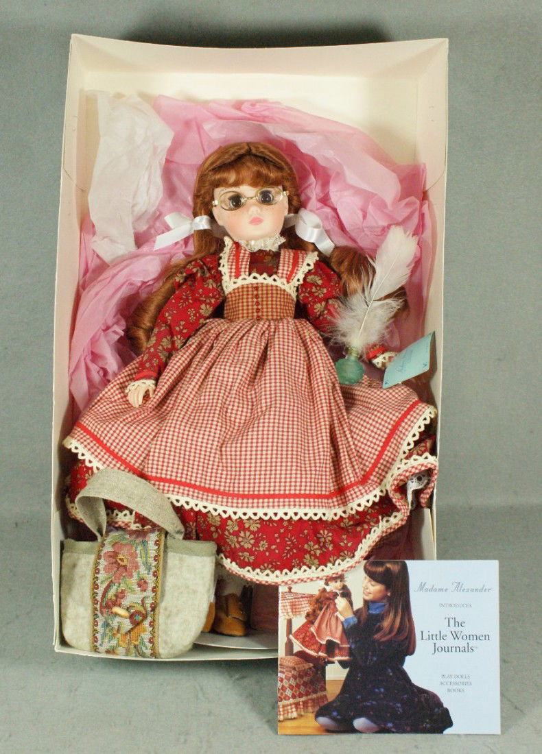 Madame Alexander, "Jo," Little Women Journals Play: Madame Alexander, "Jo," Little Women Journals Play Doll Collection, with box & stand.