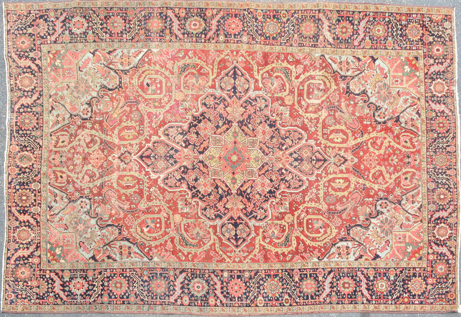 8'6" X 12'4" Antique Persian Serapi Rug (1 of 10)