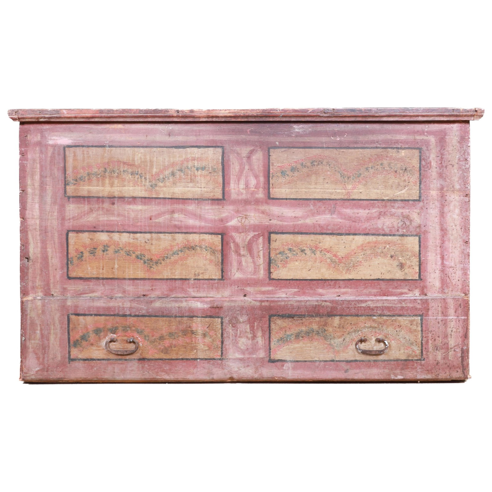Paint decorated Continental dovetailed blanket chest (1 of 6)