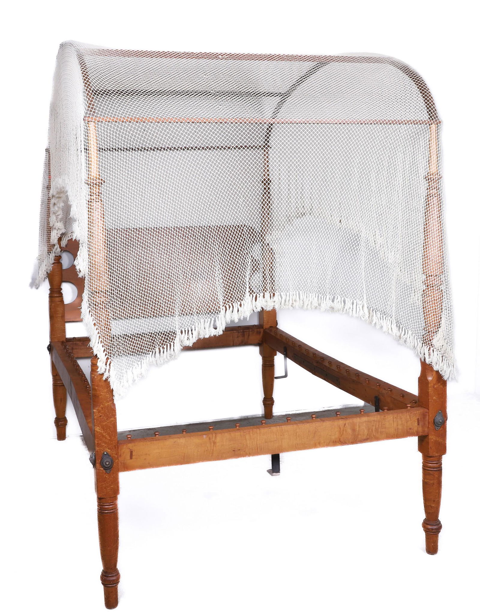 Sheraton tiger maple 4-poster twin size rope bed (1 of 4)