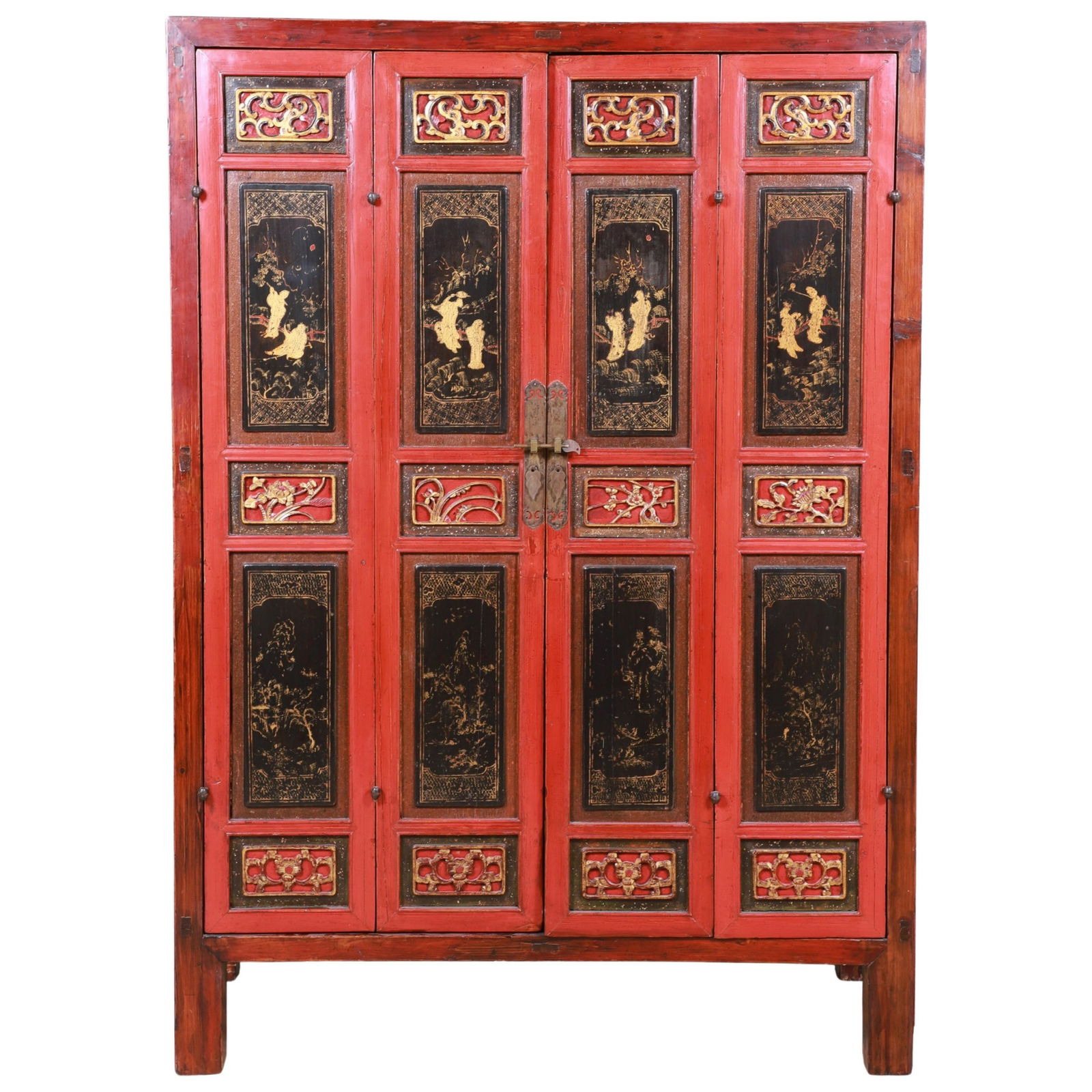 Chinese Chinoiserie painted 2-door cabinet (1 of 4)