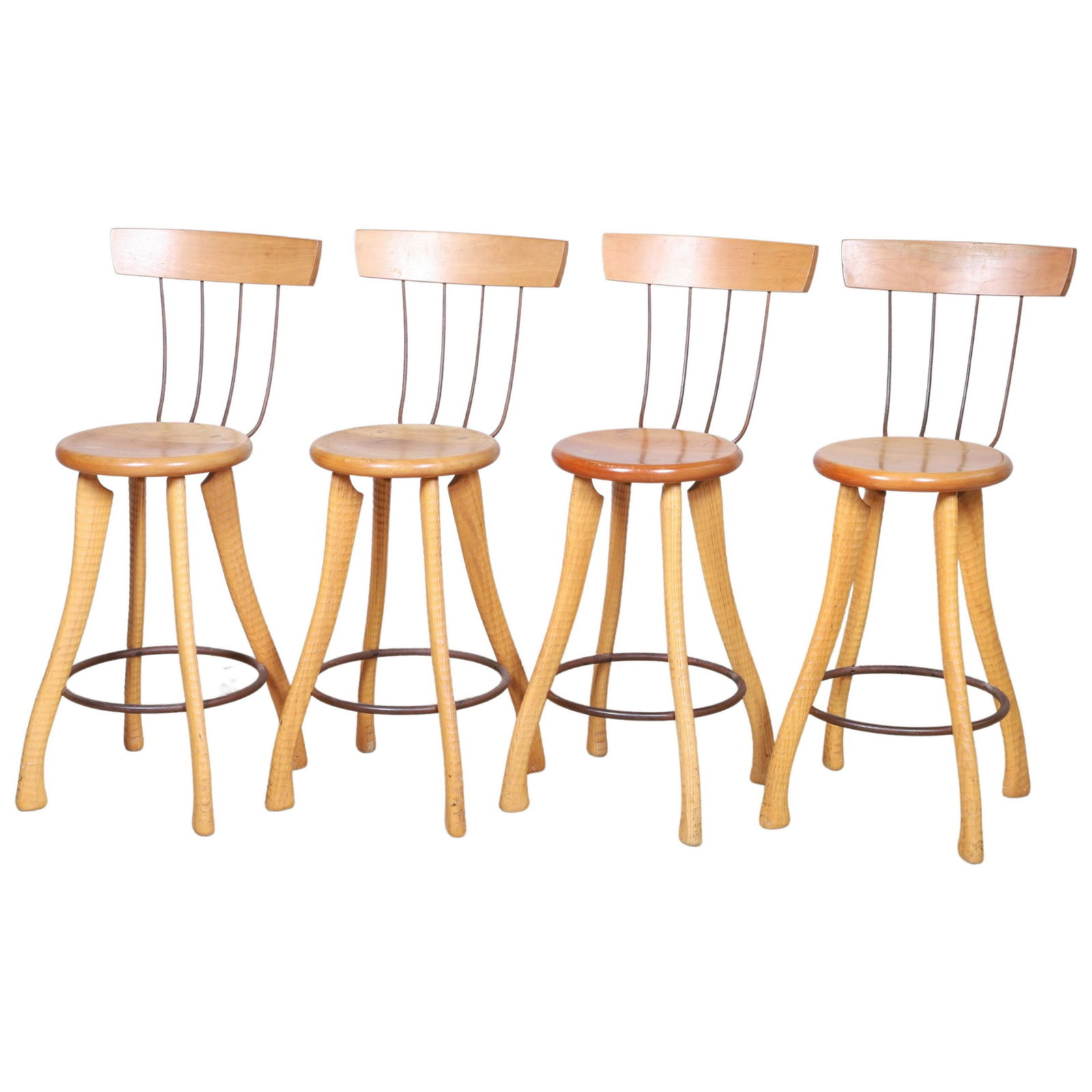 (4) Bradford Woodworking stools in hickory (1 of 4)