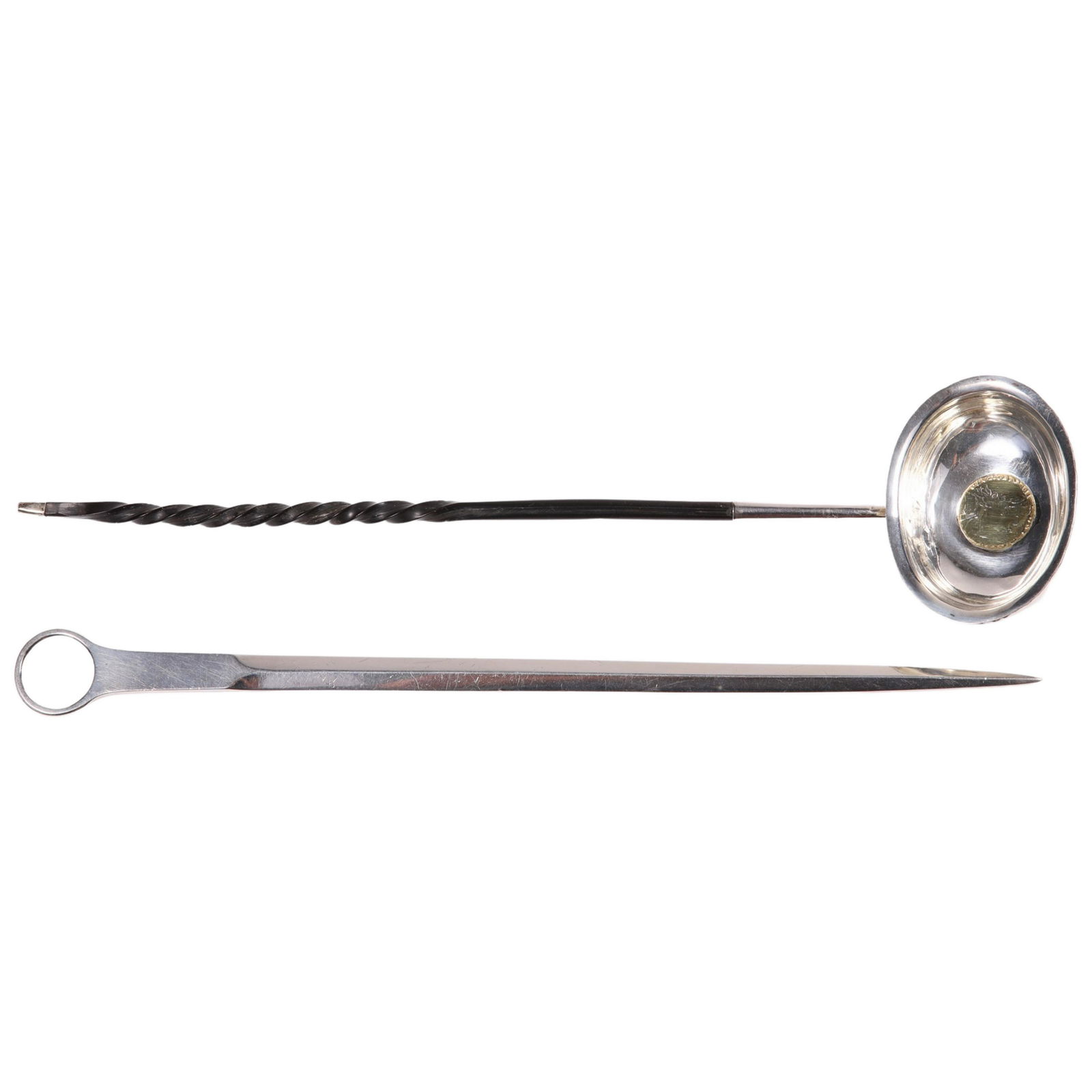 George III Silver Toddy Ladle, Wm IV Silver Skewer (1 of 6)
