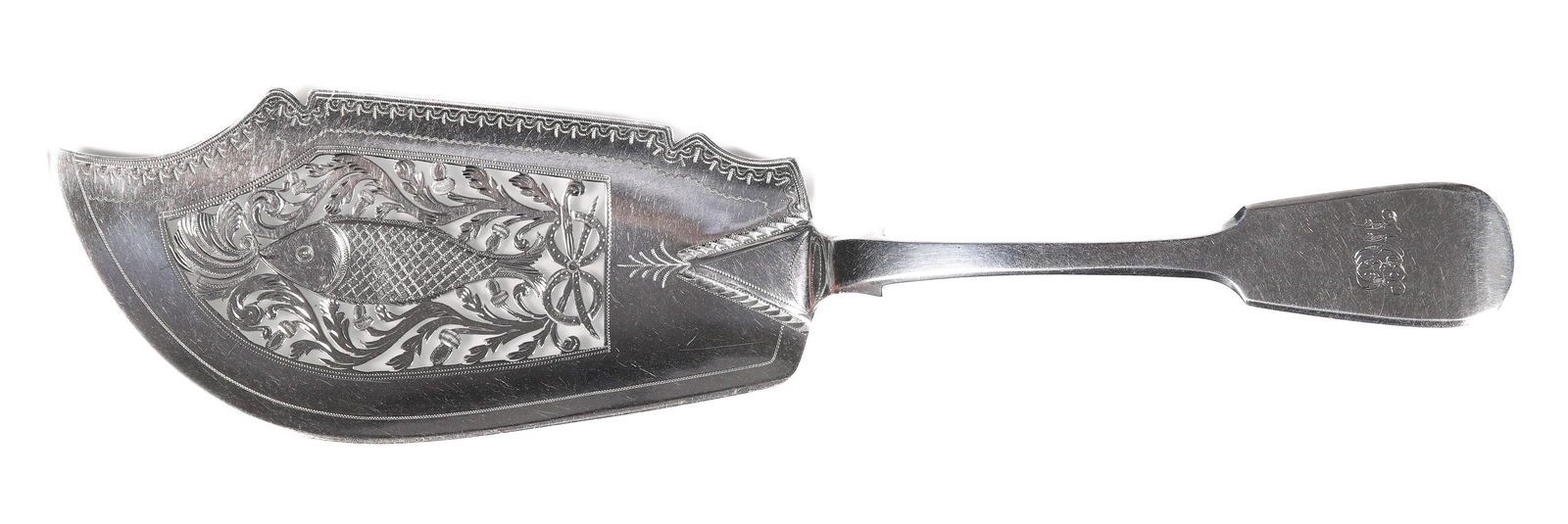 George IV silver fish server, London 1833, Maker JB (1 of 3)