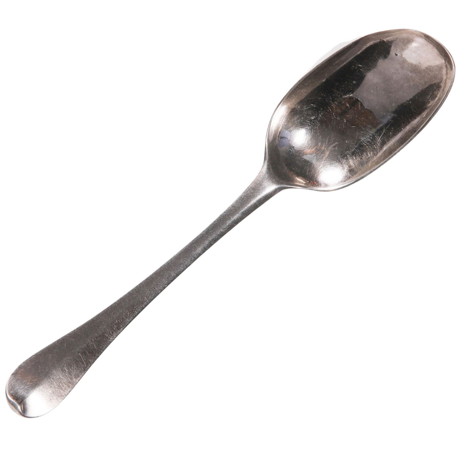 Queen Anne Britannia Silver Rattail Serving Spoon, 1713, Jos. Bird, length 8 inches, kitchen scale (1 of 2)