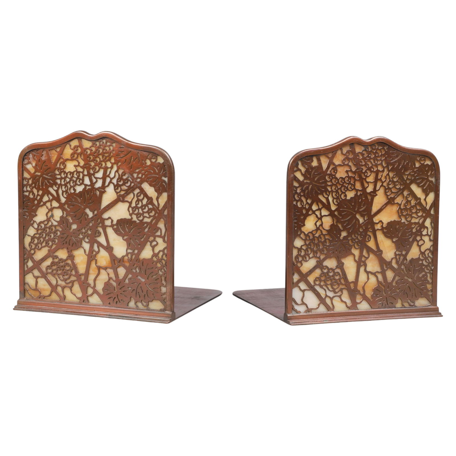 Pair of Tiffany Studios Grapevine Bookends (1 of 5)