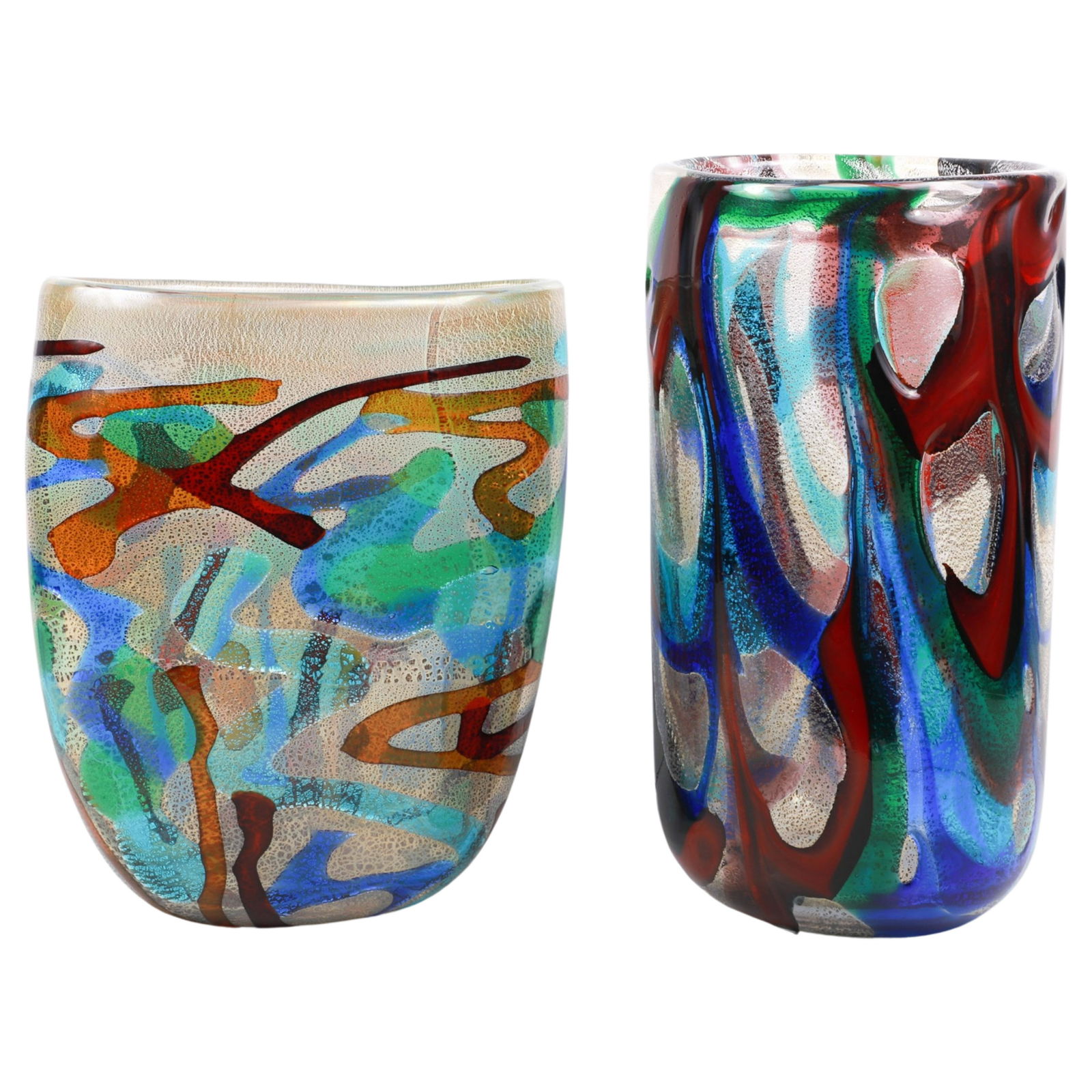 (2) Enrico Cammozzo Murano Art Glass Vases (1 of 6)