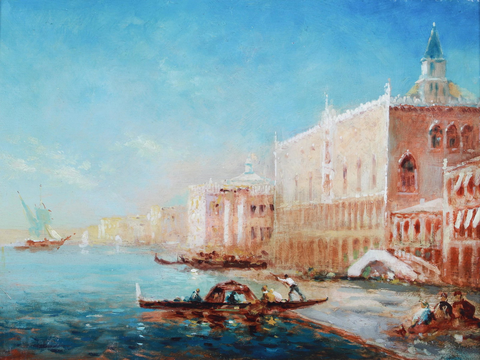 Attributed Felix Ziem "The Lagoon, Venice" (1 of 4)
