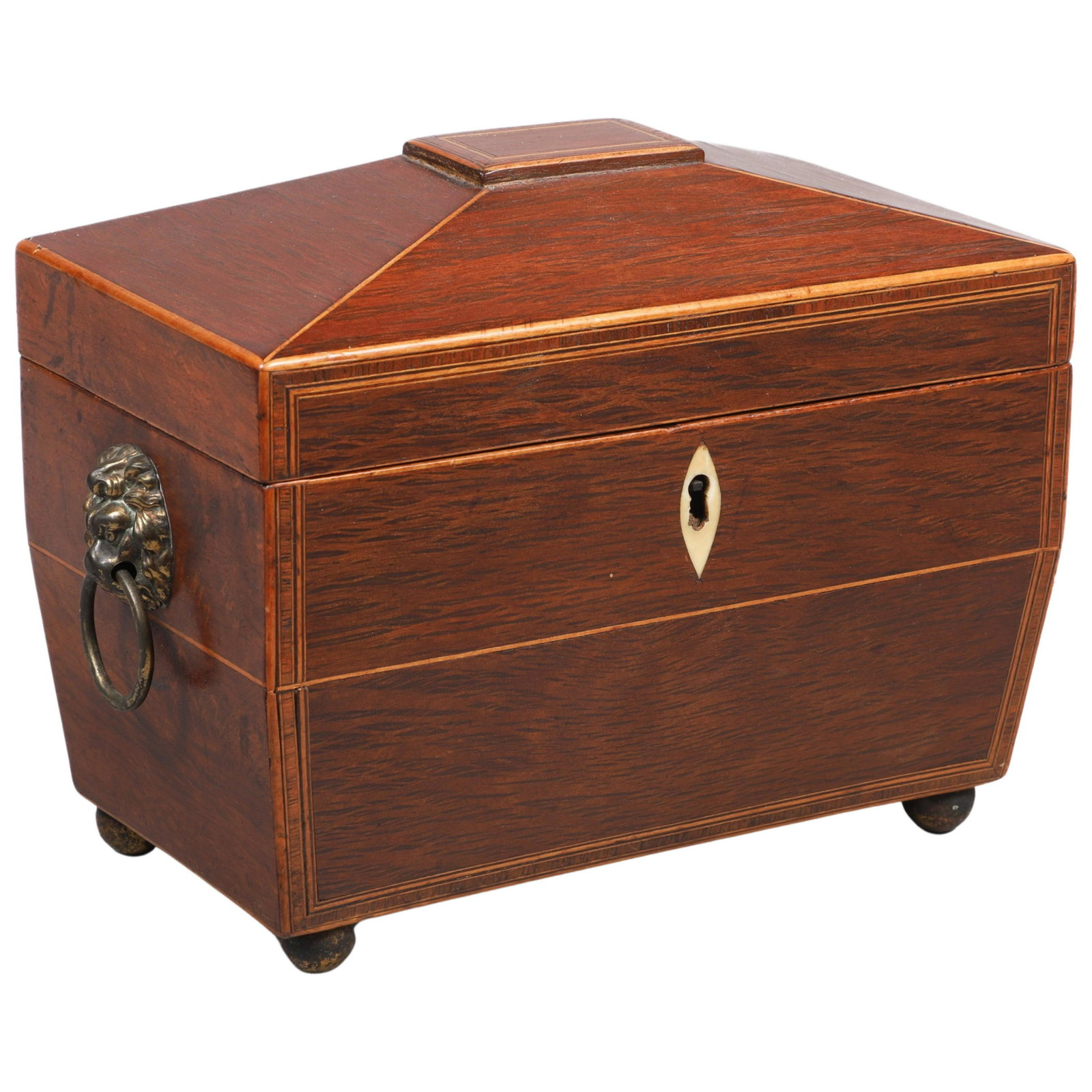 Regency Inlaid Casket Form Tea Caddy (1 of 7)