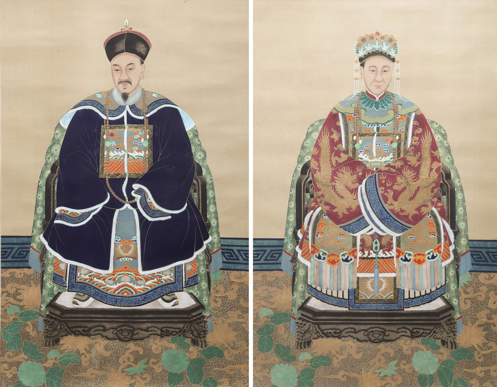 Pair of Chinese Ancestor Scrolls (1 of 5)