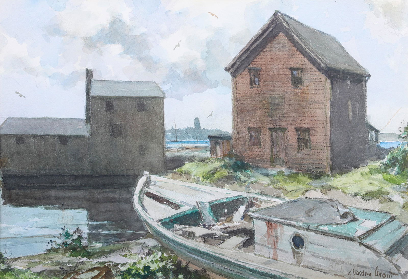 Gordon Grant Watercolor "Boat at Shore" (1 of 4)