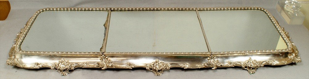 Victorian plated silver plateau, unmarked, 60" x 22: Victorian plated silver plateau, unmarked, 60" x 22" x 4"