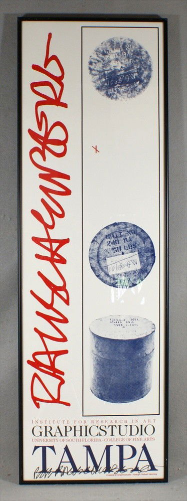 Robert Rauschenberg, New York / Florida,1925-2008,: Robert Rauschenberg, New York / Florida,1925-2008, Abstract Expressionist artist, Poster advertising the Institute for Research in Art Graphic Studio, University of South Florida College of Fine Arts,