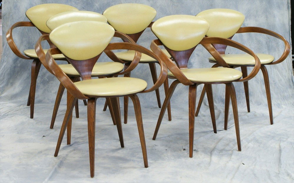 6 laminated Norman Cherner for Plycraft arm chairs: 6 laminated Norman Cherner for Plycraft arm chairs