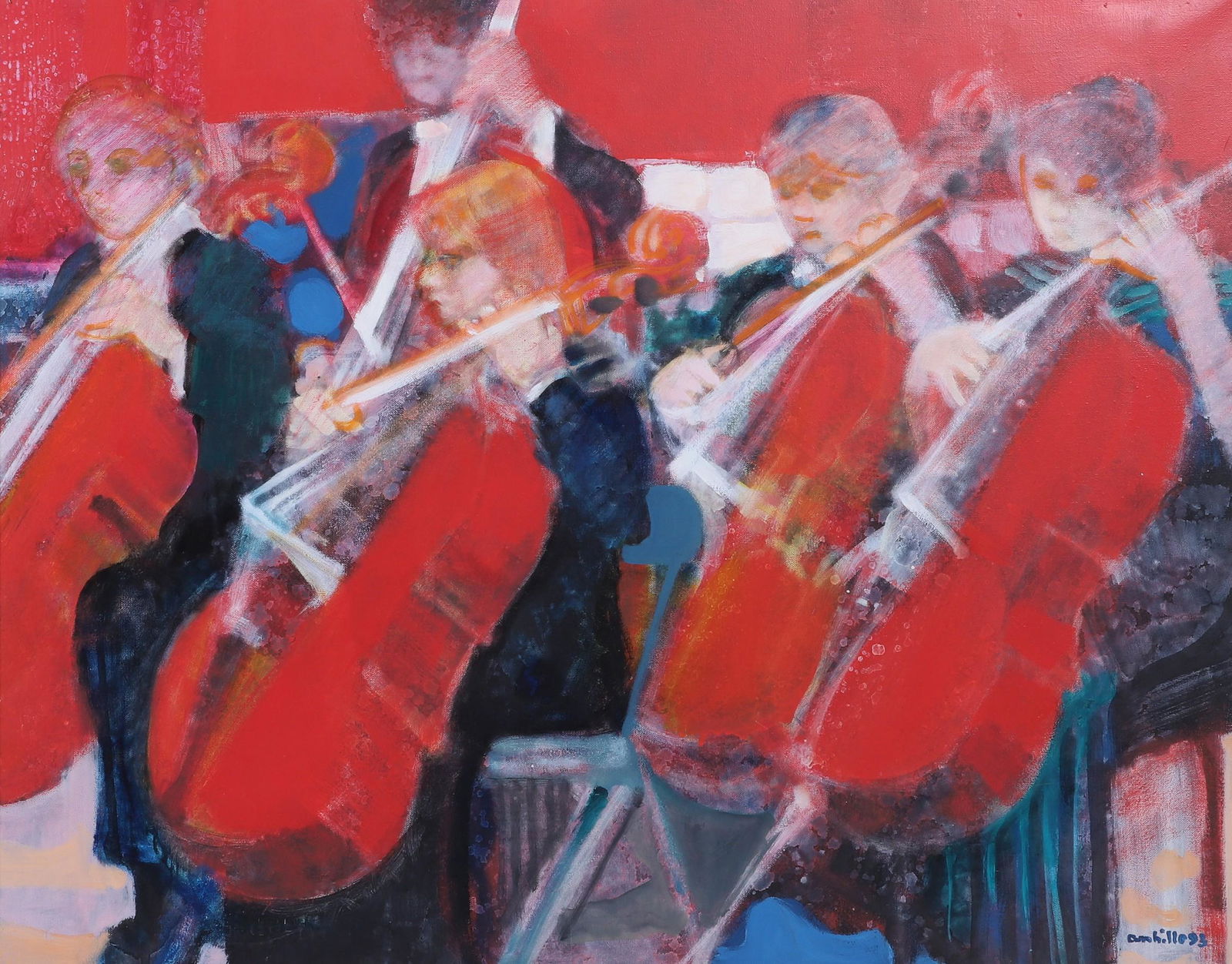 Paul Ambille Painting, "Les Violincelles" (1 of 5)