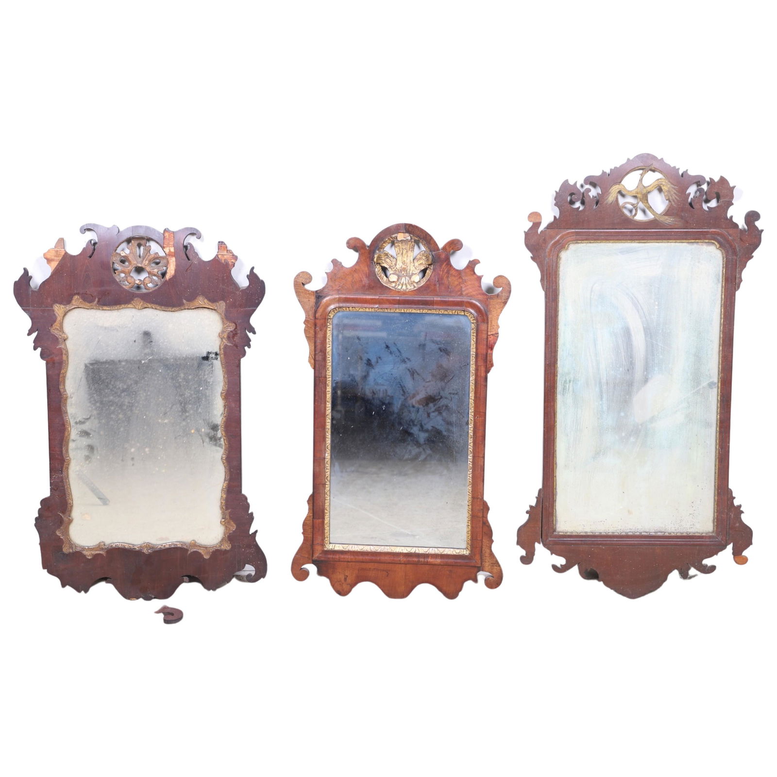 (3) 18th c mahogany Chippendale fretwork wall mirrors (1 of 8)