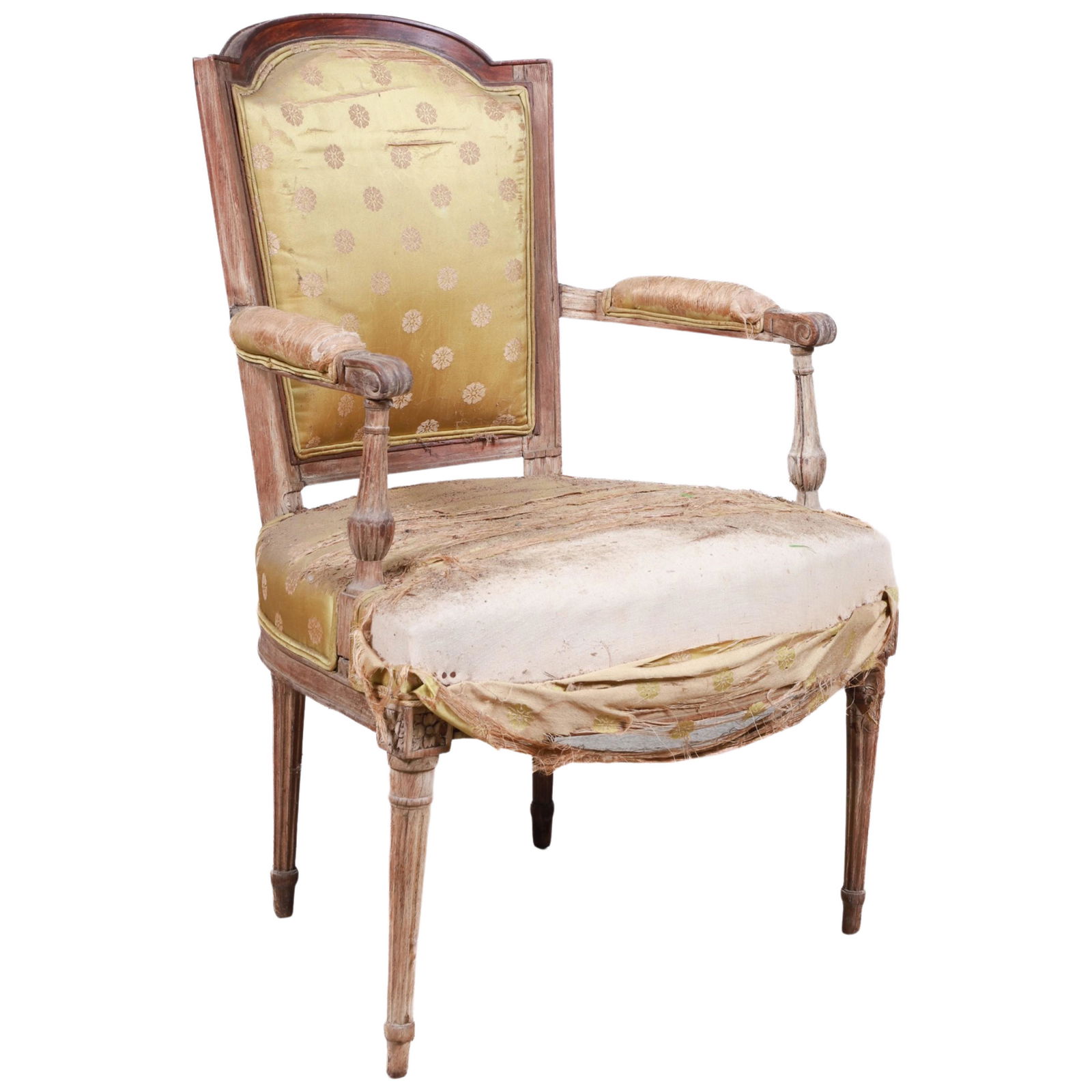 Louis XVI style upholstered open armchair (1 of 4)