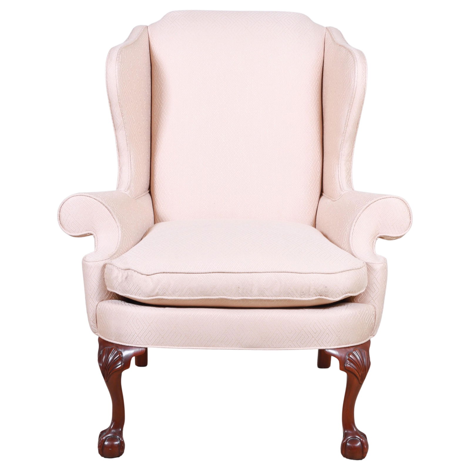 Southwood Chippendale style upholstered wing chair (1 of 4)