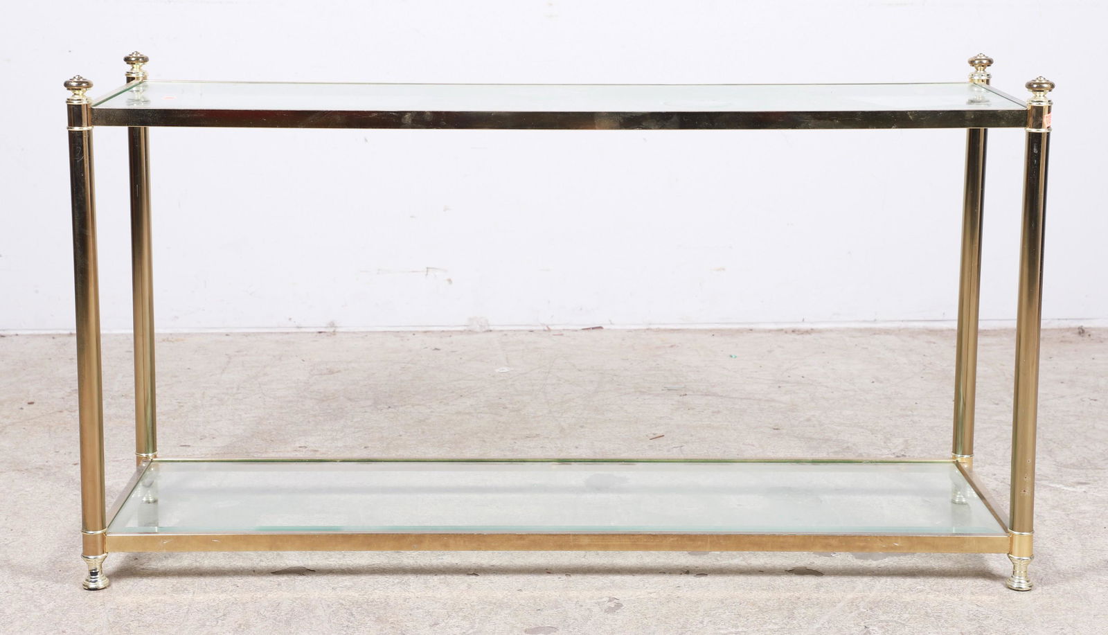 Regency style brass and glass console table (1 of 3)