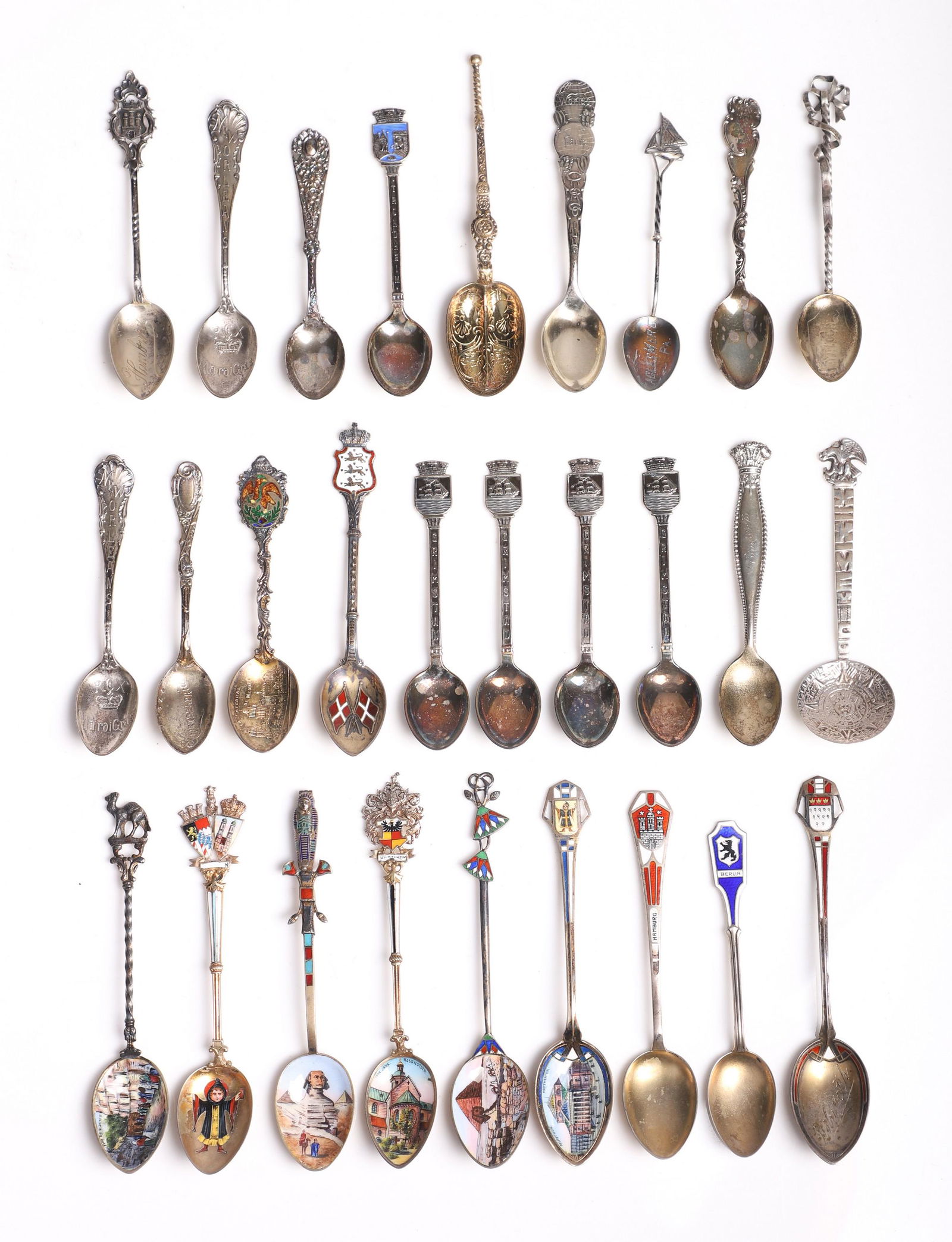 (28) Sterling, 800 & 830 Silver Souvenir Spoons (1 of 4)