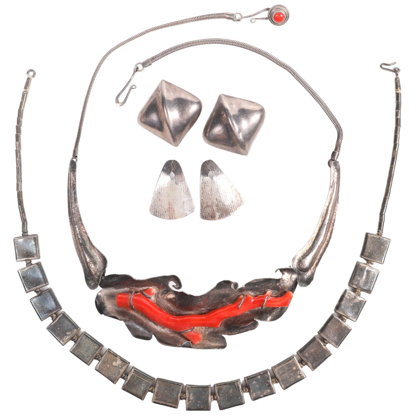 (4) Sterling and Silver Necklaces and Earrings (1 of 3)