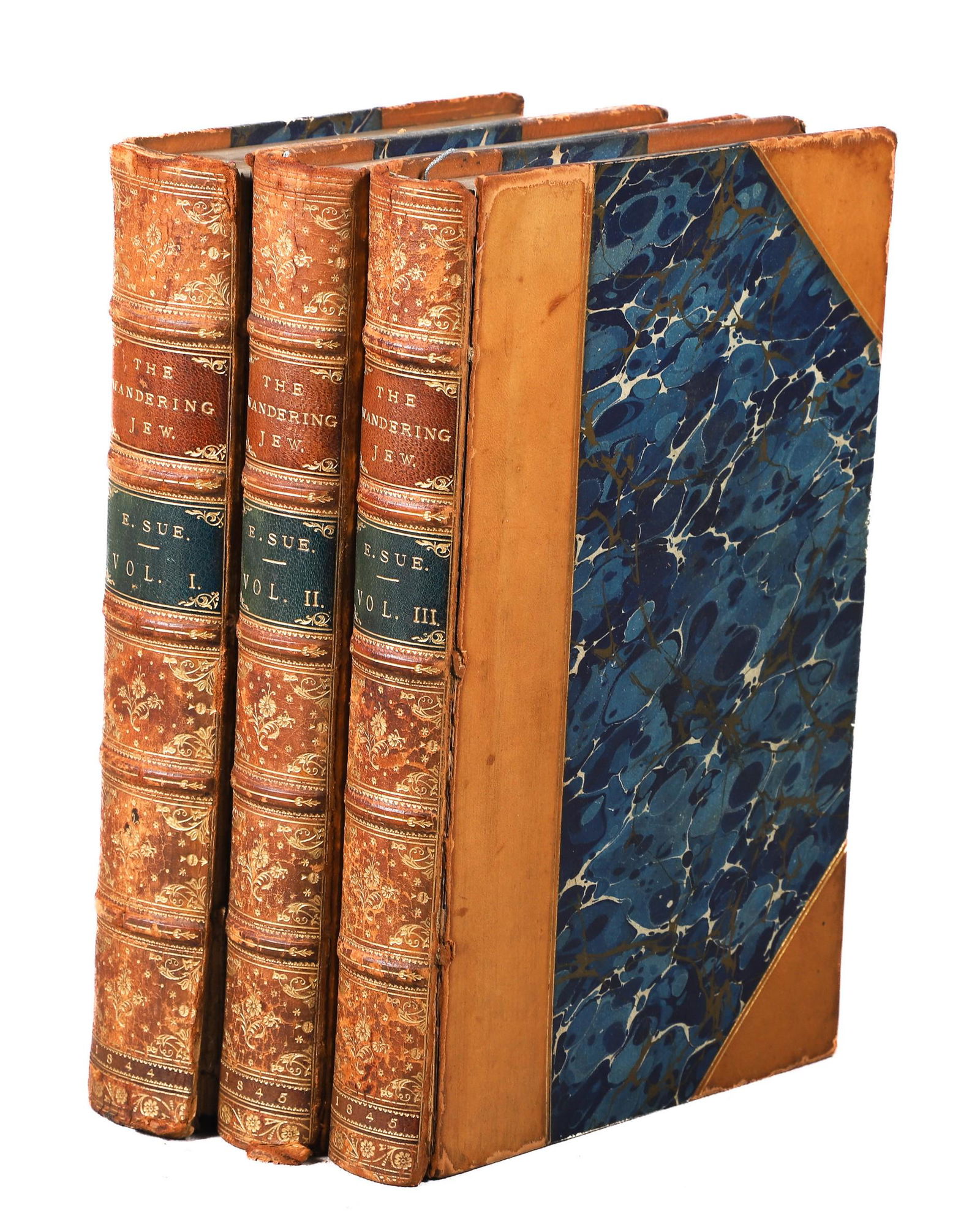 A 3-vol. set, The Wandering Jew by E. Sue (1845) (1 of 4)