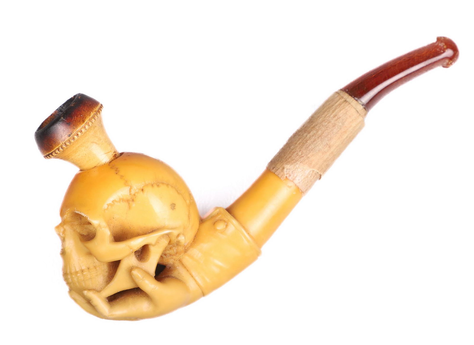 Hand Holding Skull Antique Meerschaum Pipe (1 of 3)