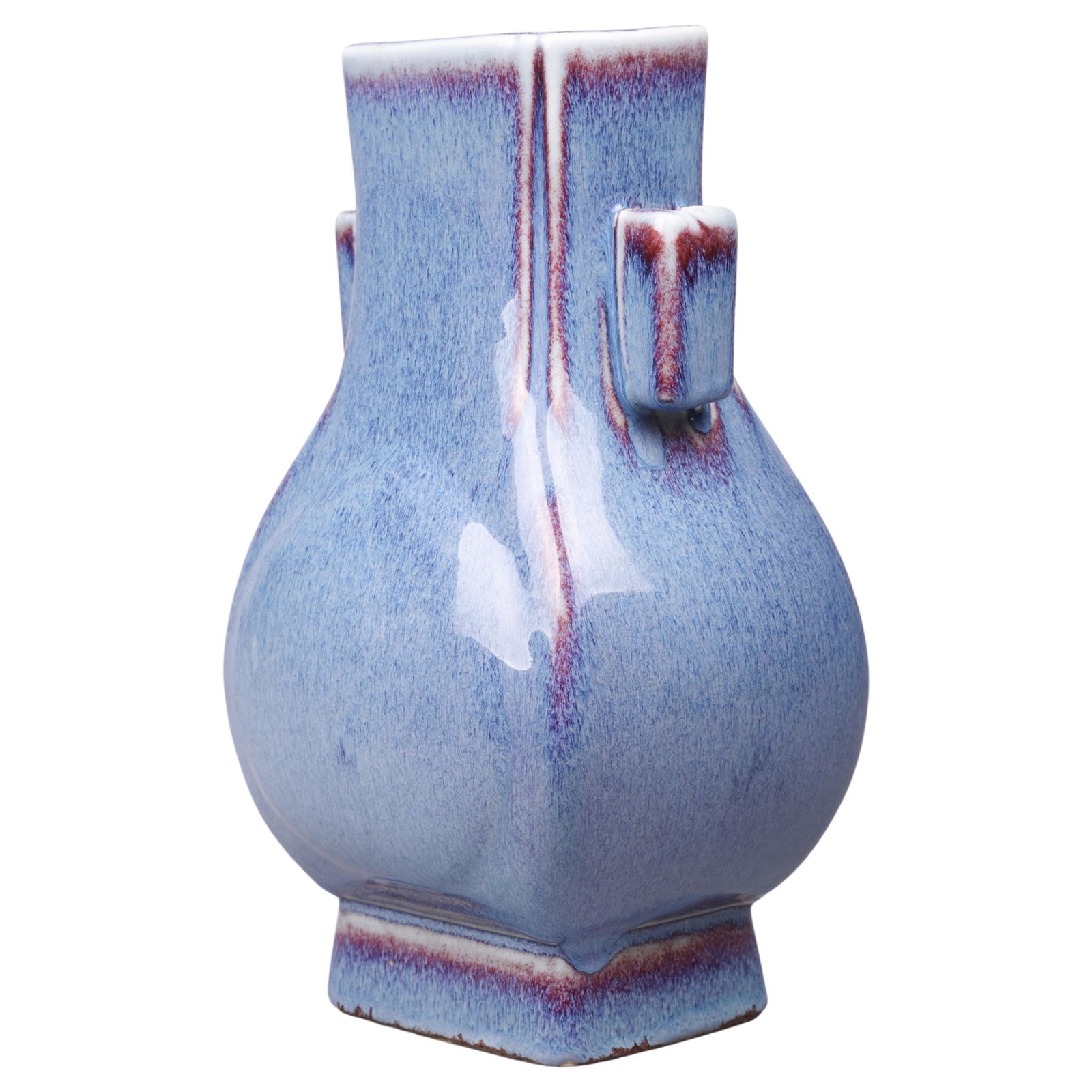 Chinese Flambe Porcelain Vase: Chinese porcelain vase, flambe glaze seal mark to base, 11-1/2" h