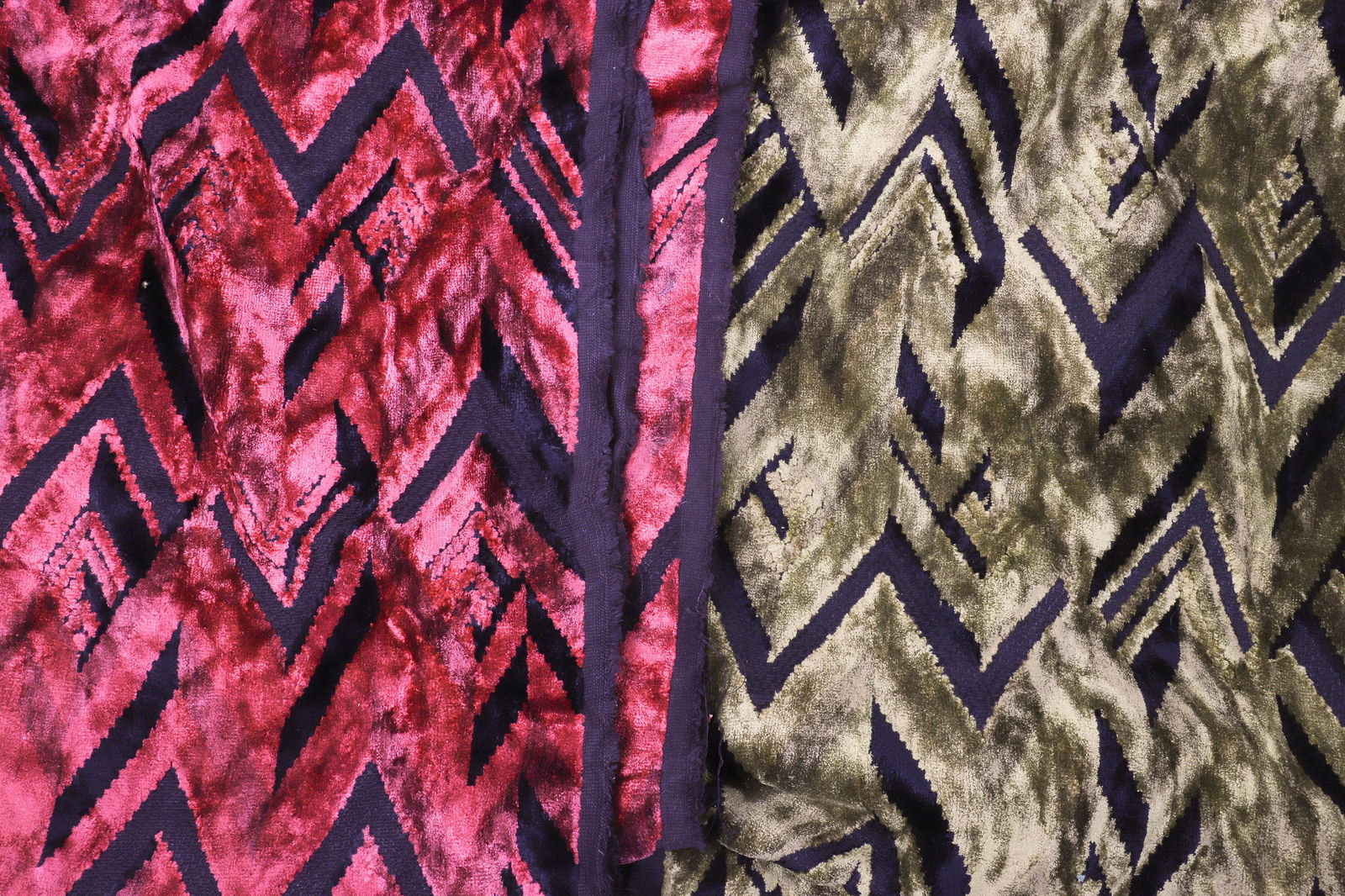 6+/- yds maroon velvet devore upholstery fabric (1 of 2)