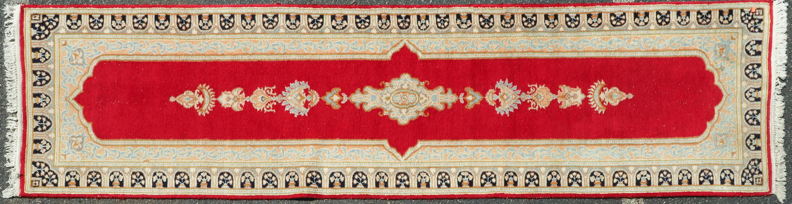 3' X 11'5" Semi-antique Persian Kerman Rug: 3' X 11'5" Semi-antique Persian Kerman Rug, good condition, moth damage, please see photos for any specific condition concerns.