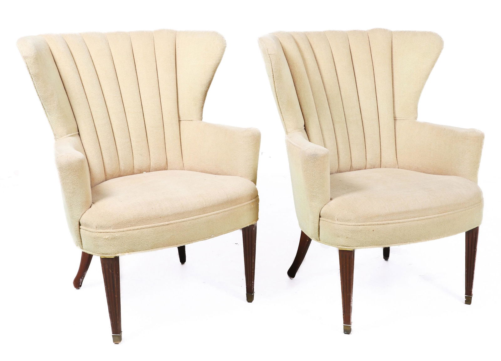 Pair Louis XVI style channel back lounge chairs (1 of 5)