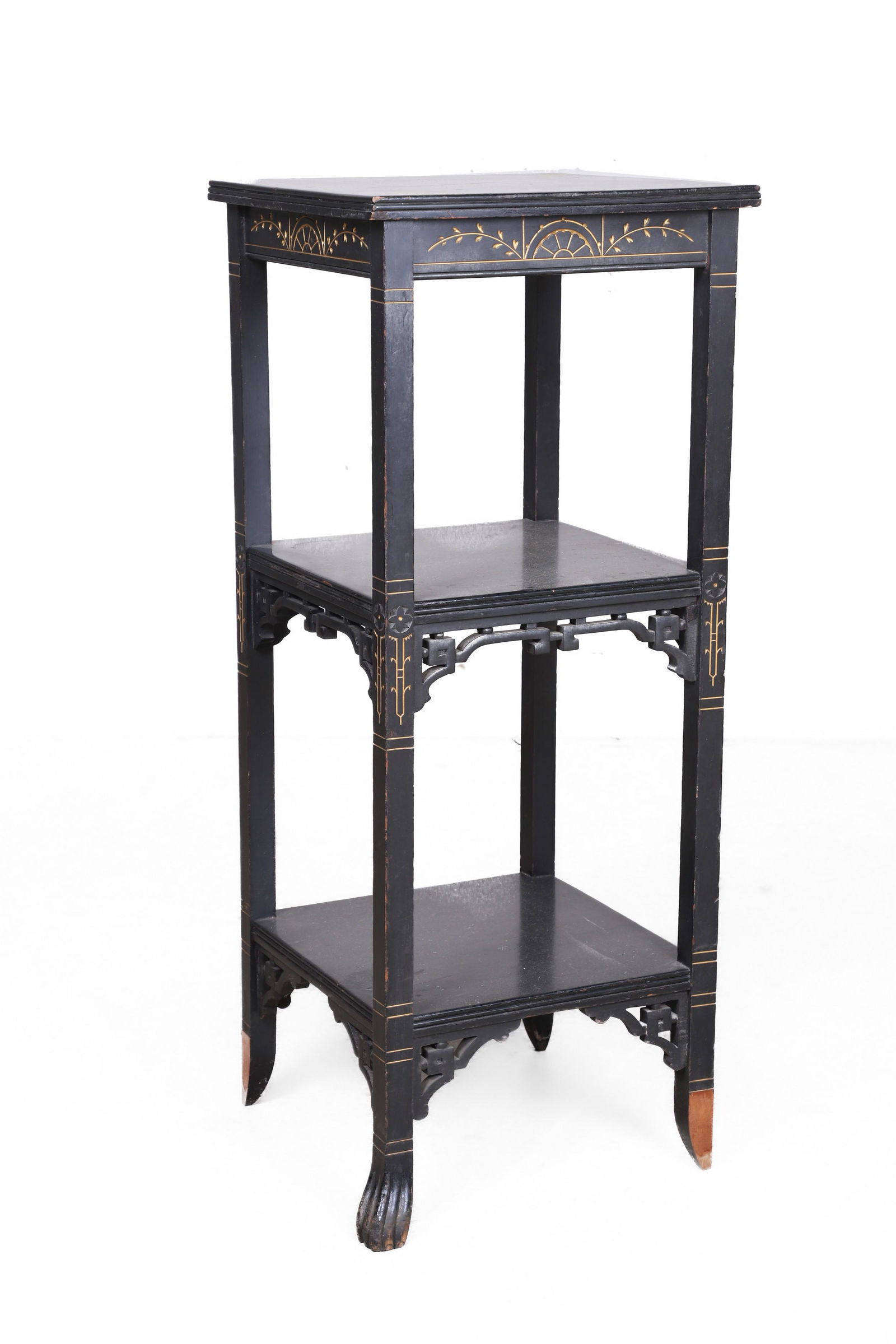 Victorian Eastlake carved ebonized shelf (1 of 5)
