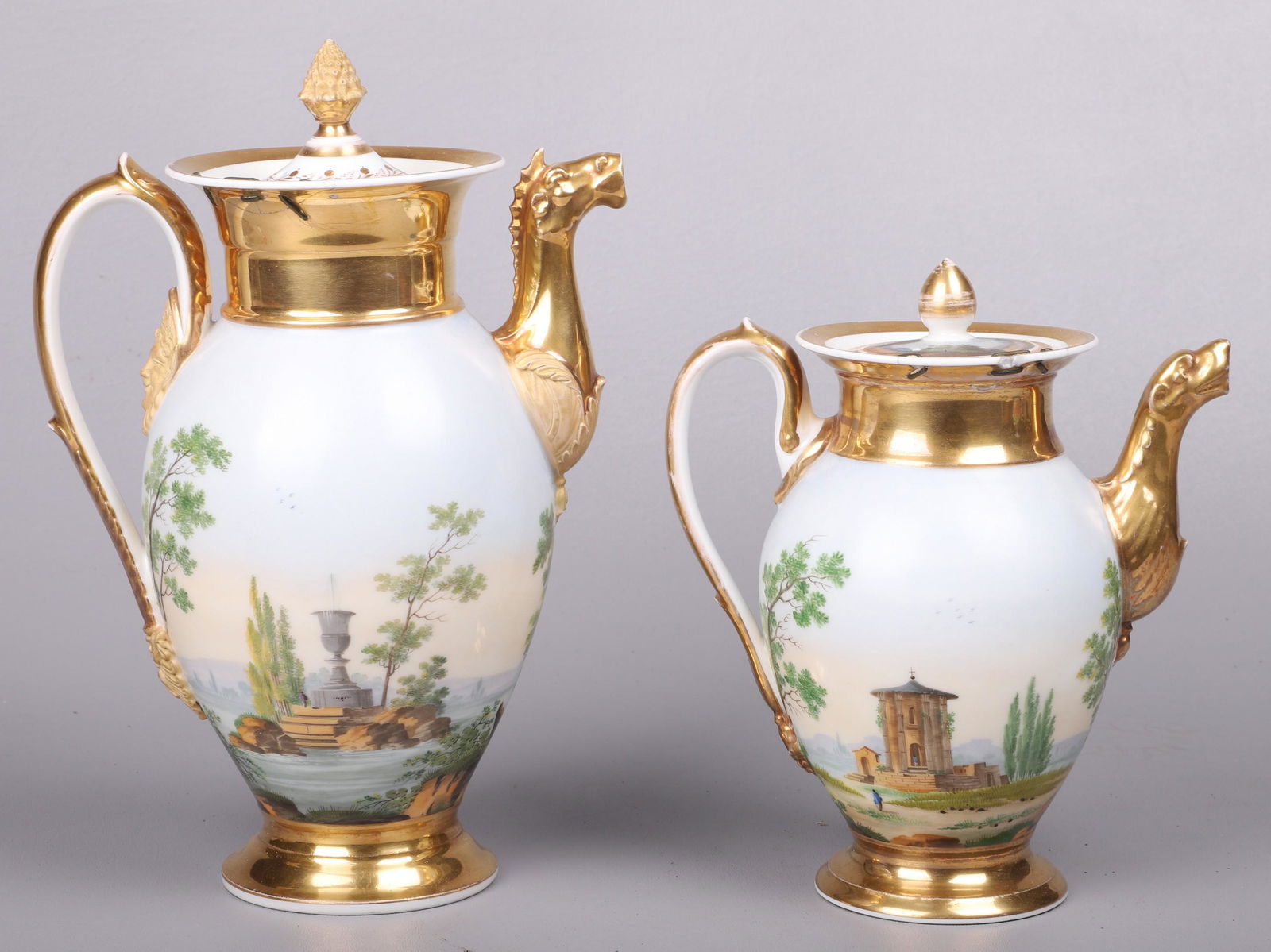 Old Paris Porcelain Teapot & Coffee Pot (1 of 5)