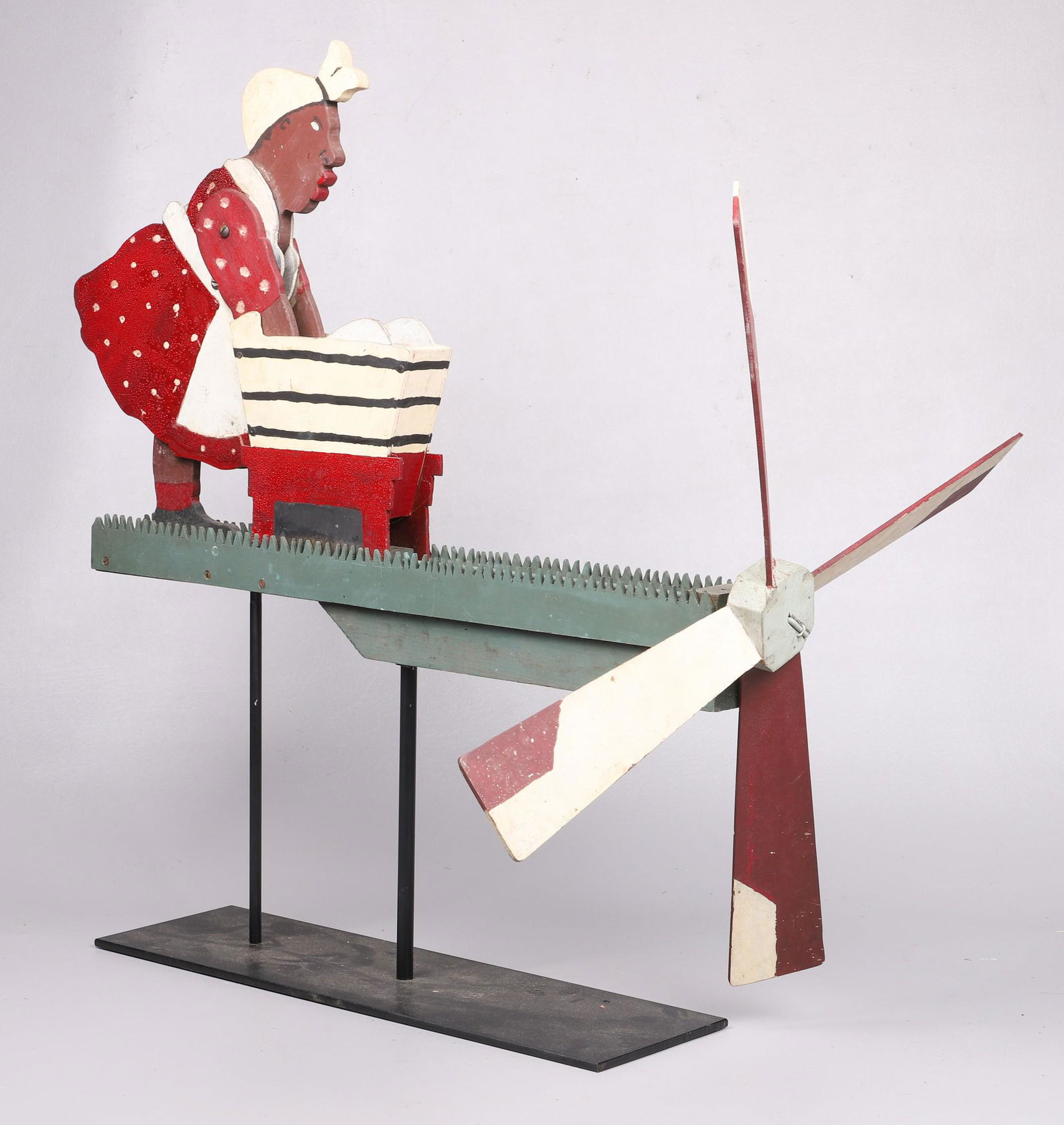Folk Art Black Americana Wood Whirligig (1 of 3)