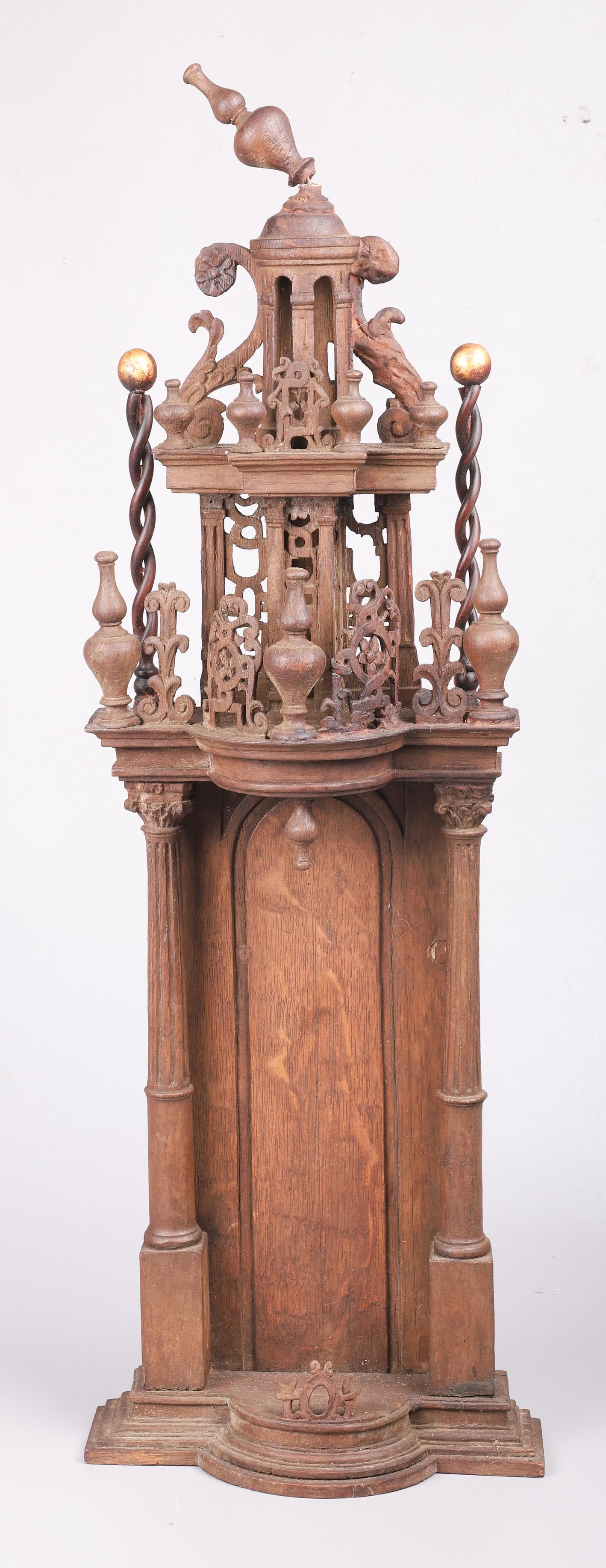 Carved Wood Ecclesiastical Gothic Wall Shelf (1 of 3)