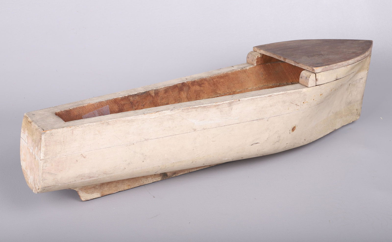 Primitive Carved Wood Boat Model (1 of 2)