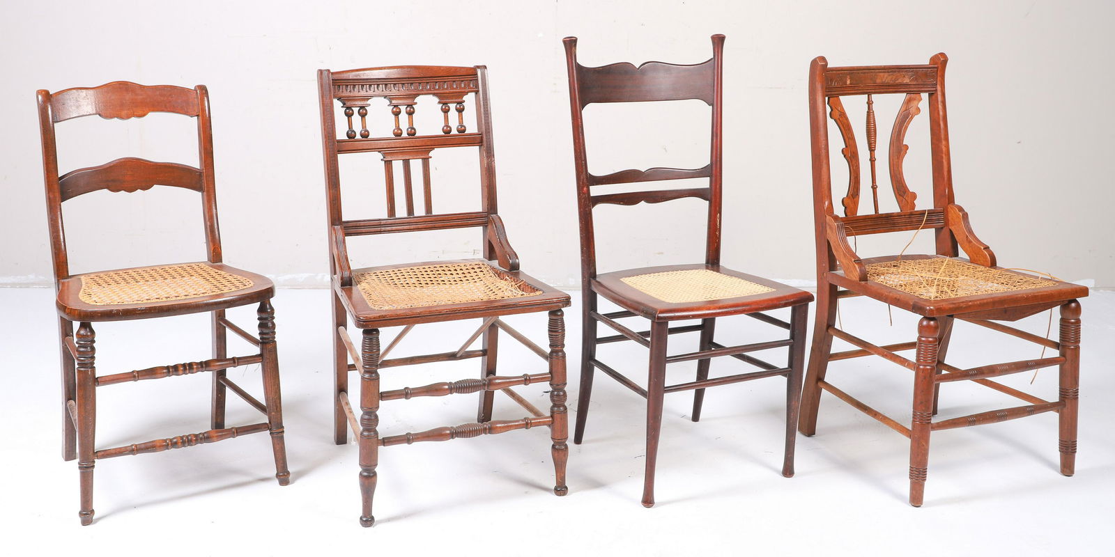 (4) Caned seat side chairs (1 of 8)