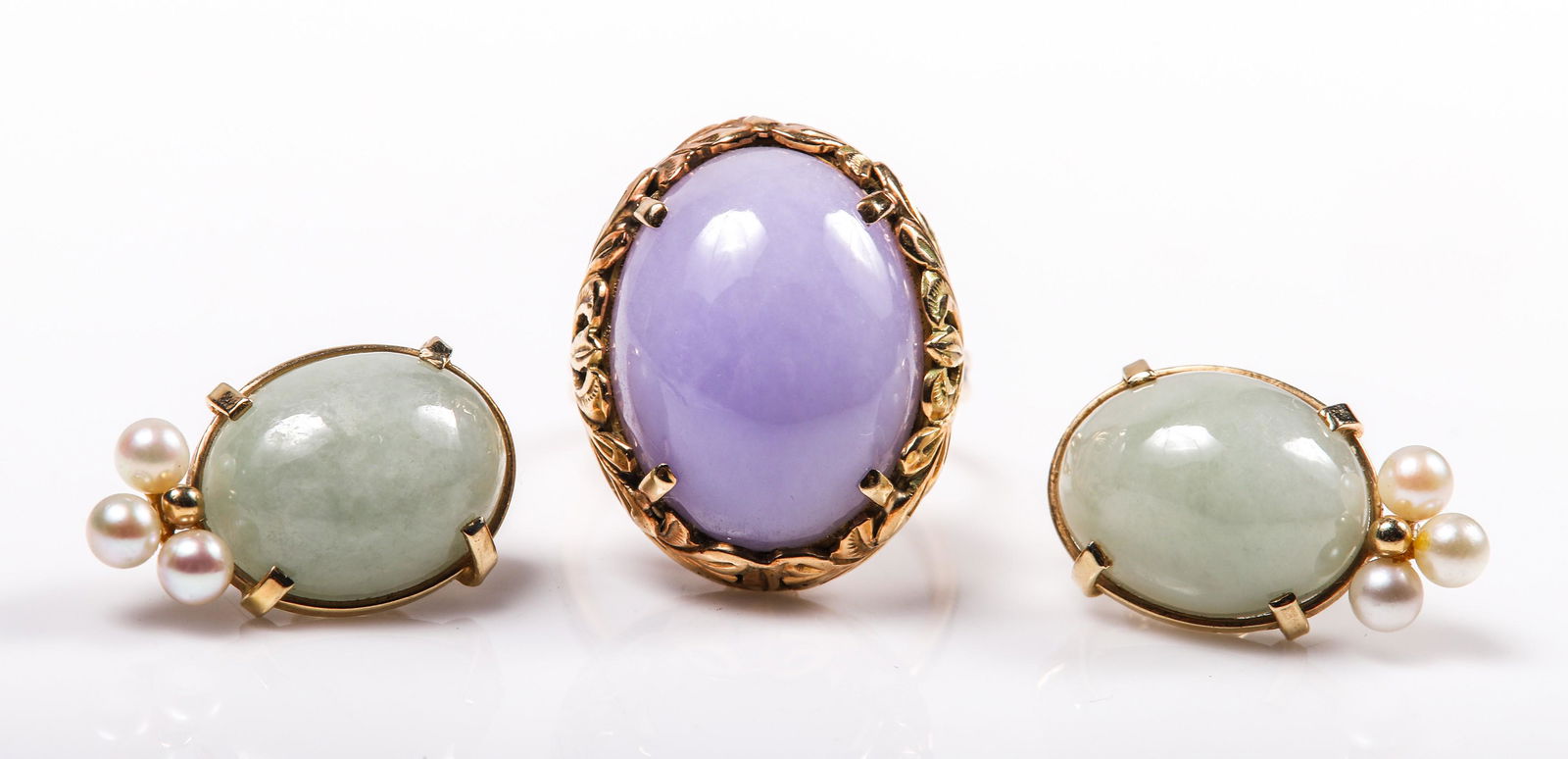 14K Hardstone Ring and Earrings (1 of 3)