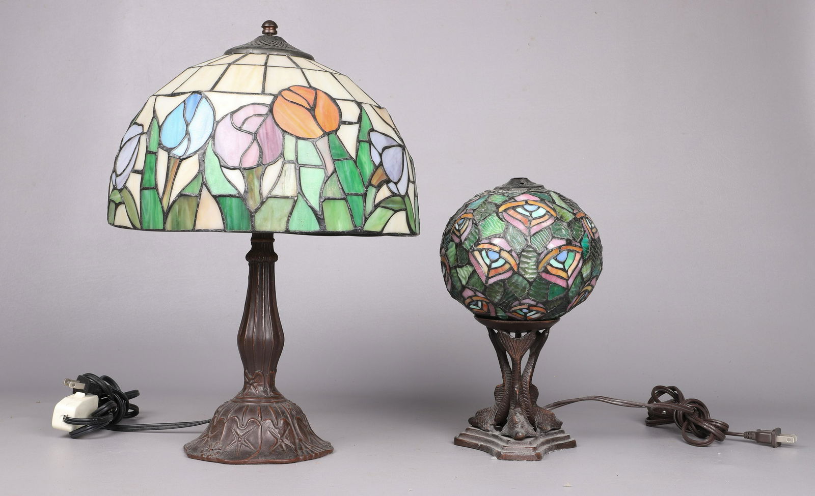 (2) Stained Glass Table Lamps (1 of 4)