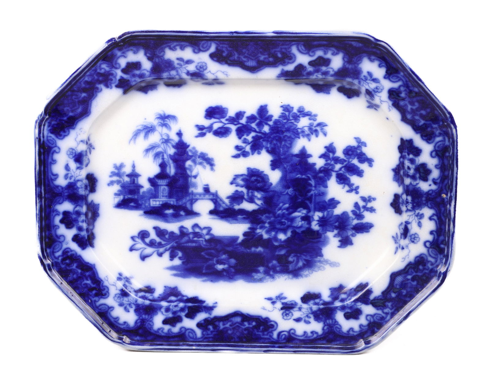 Sobraon Flow Blue Cut Corner Platter (1 of 3)