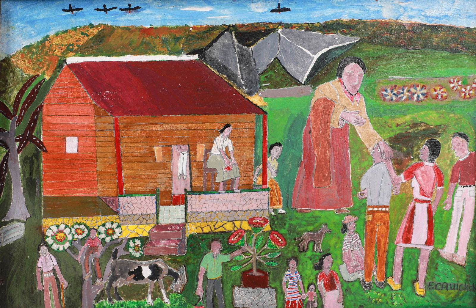 Evadney Cruickshank naive folk art painting (1 of 4)