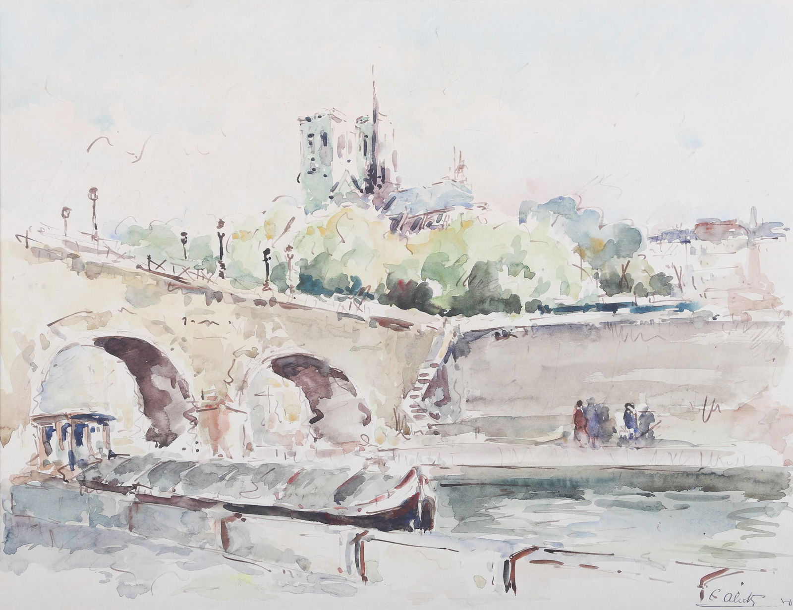 Claude Aliotti "Notre Dame from the Seine" (1 of 4)