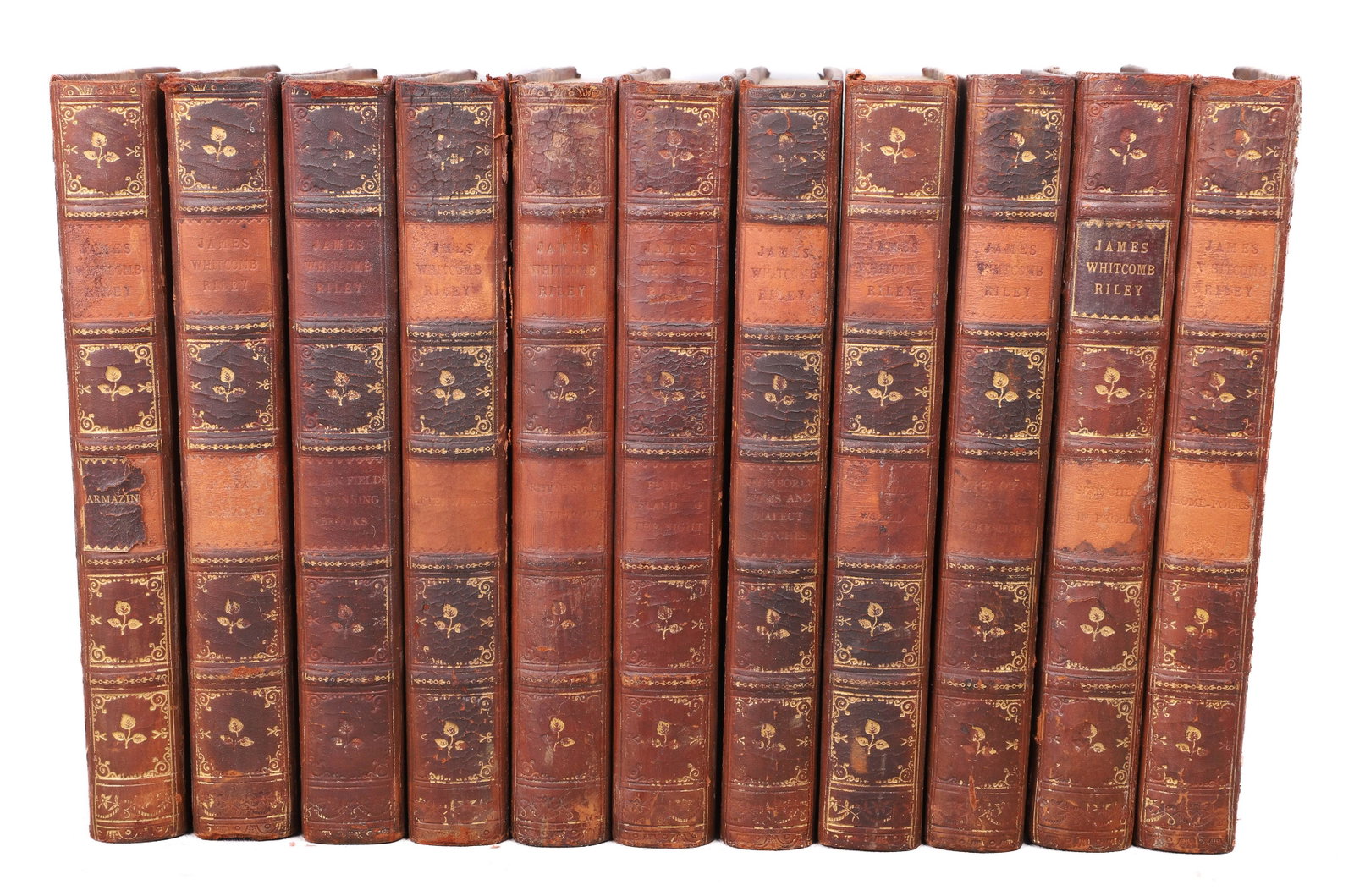 (11) vols. of the works of James Whitcomb Riley: Eleven volumes of the works of James Whitcomb Riley (Indianapolis, 1900).