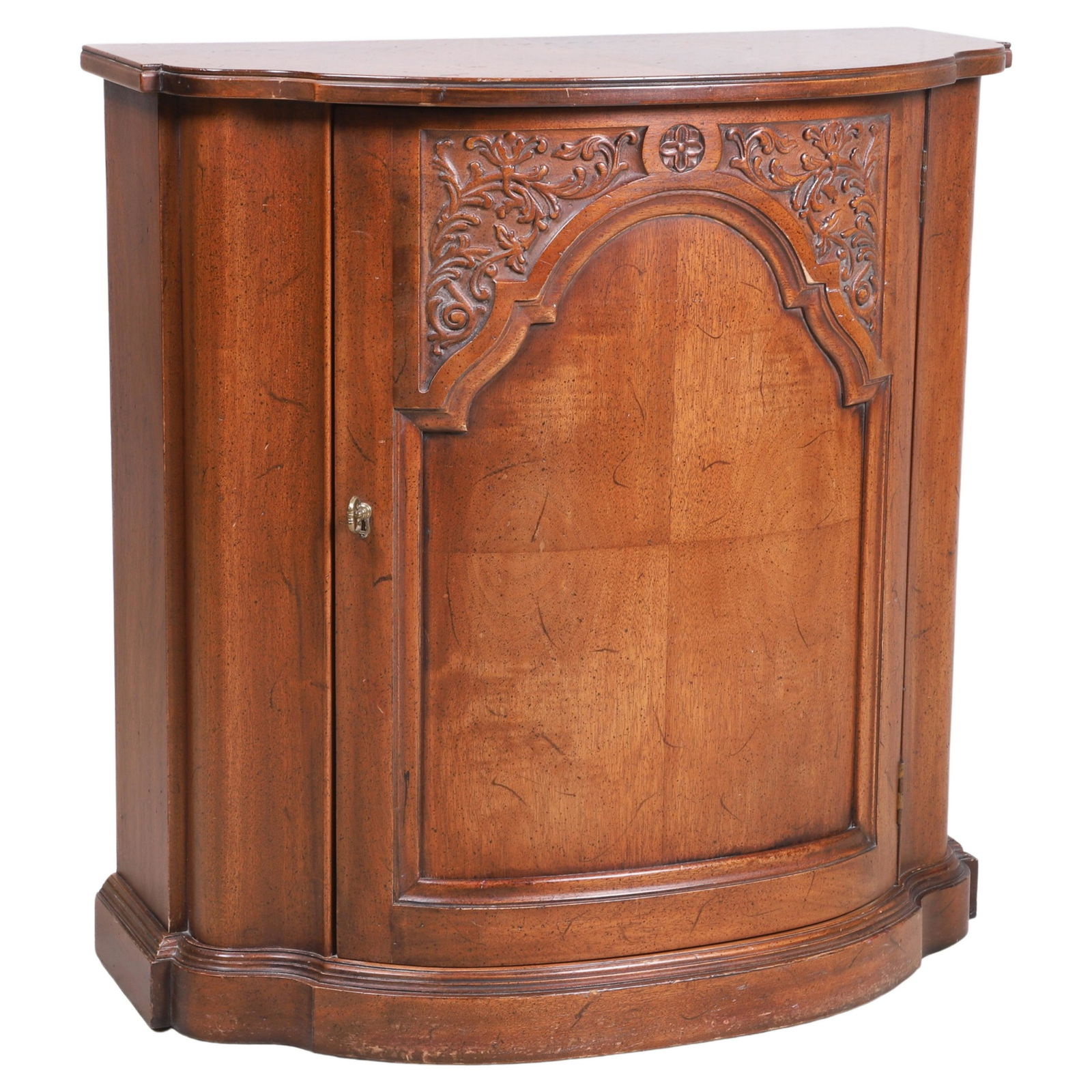 Henredon walnut finished bowfront cabinet (1 of 5)